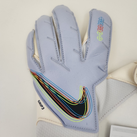 Nike GK grip3 goalkeeper soccer gloves marine white CN5651-548 unisex size 6 - Picture 3 of 8